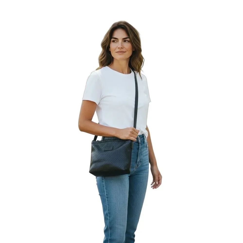 Relic Black Woven Crossbody Bag